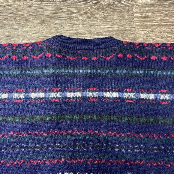 Vintage Eddie Bauer Men's Wool Shetland All Over Print Wool Sweater Size Medium - Picture 7 of 7